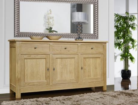 Buffet 3 portes Yann ralis en Chne Massif de style Campagnard Finition Chne Bross