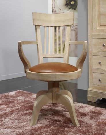 Fauteuil de Bureau Jules ralis en Chne Massif de style Louis Philippe