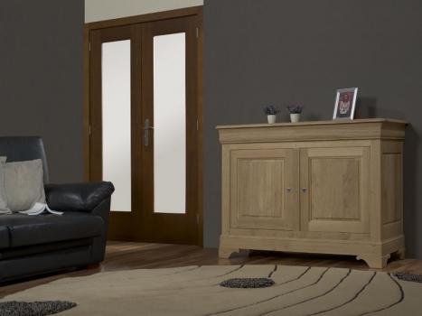 Buffet 2 portes 2 tiroirs Mathilde ralis en Chne Massif de style Louis Philippe 98 cm de large
