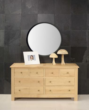 Commode 8 tiroirs Loc, ralise en Chne Massif de style Campagnard