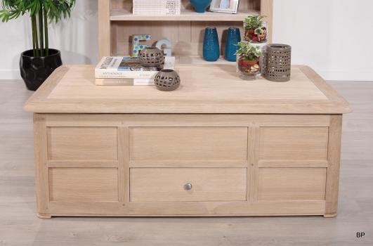 Table Bar Jules ralise en Chne de style Louis Philippe Finition Chne Bross Blanchi