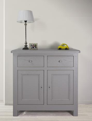 Buffet 2 portes 2 tiroirs Pierre, ralis en Chne Massif de style campagnard Finition Chene Bross