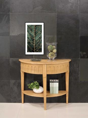 Console Jules ralise en Chne de style Directoire 2 tiroirs sous le plateau