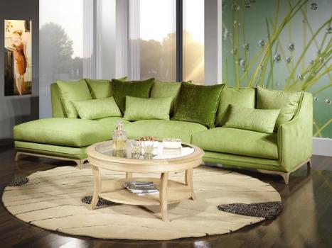 Table basse ronde Gal ralise en Chne Massif de style Louis Philippe Plateau Verre Diamtre 100