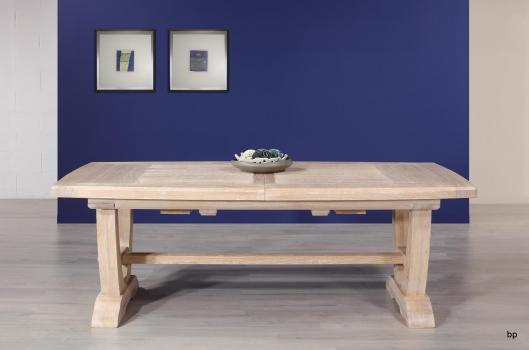 Table rectangulaire Monastre Eliot realise en chne 220*110 + 2 allonges de 45 cm 