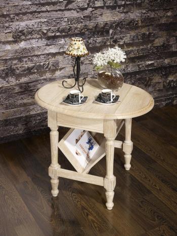 Table Basse ou Bout de Canap Marc-Eric, ralise en Chne de style Louis Philippe  Finition Chne Bross Blanchi