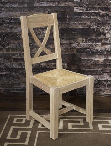 Chaise Olivier ralise en Chne massif de style Campagnard Finition Chne Bross 