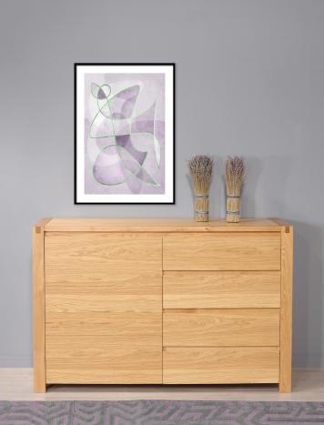 Commode 1 porte 4 tiroirs Jean-Lin r�alis�e en Ch�ne de Ligne contemporaine 