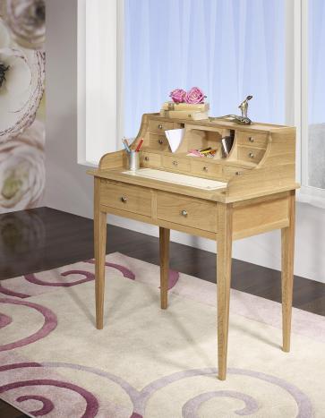 Bonheur du Jour Louis ralis en Chne de style Directoire Finition Chne Bross Naturel