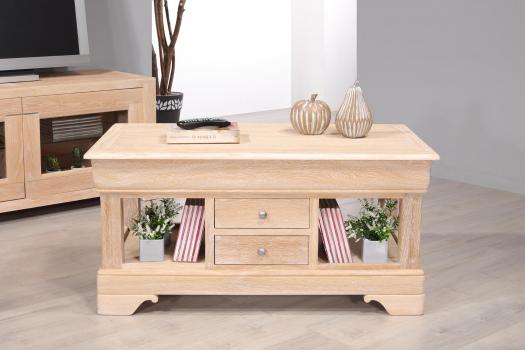 Table Basse Emmanuel ralise en Chne de style Louis Philippe 