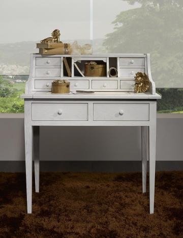 Bonheur du Jour Louis ralis en Chne de style Directoire Finition Chne Bross Ivoire