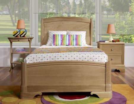 Lit 90X190 de style Louis Philippe Diego ralis en Chne Massif Finition Chne Bross Naturel