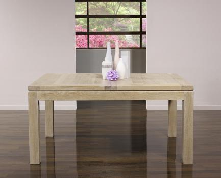 Table de repas rectangulaire 180X100  ralise en Chne Ligne Contemporaine  2 allonges portefeuille de 40