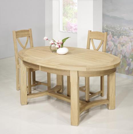 Table de ferme ovale Tom ralise en Chne Massif de style Campagnard 170*110 