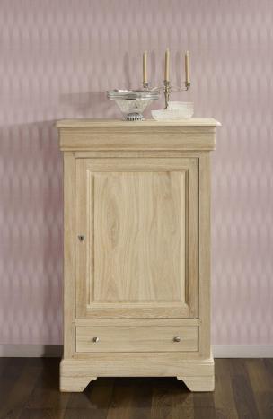 Fromager Jean-Baptiste ralis en Chne Massif de style Louis Philippe Finition Chne Bross Blanchi