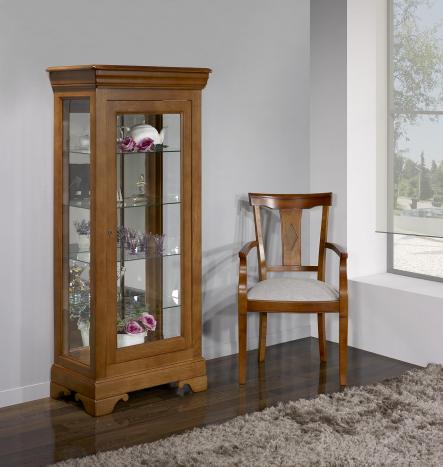 Argentier 1 porte 1 tiroir en Chne Massif de style Louis Philippe