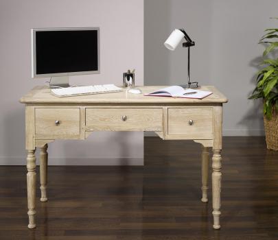 Bureau 1/2 ministre Jean-Charles en Chne de style Louis Philippe Finition Chne Bross Blanchi SEULEMENT 1 DISPONIBLE