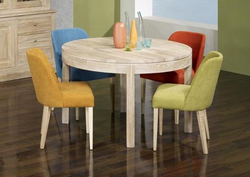 Table de repas Denys, ralise en Chne Ligne Contemporaine Diamtre 120