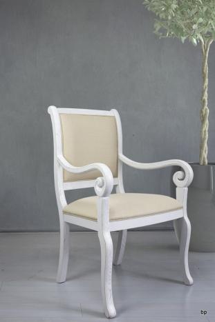 Fauteuil Crosse de style Louis Philippe en chne massif Chne Bross Ivoire 