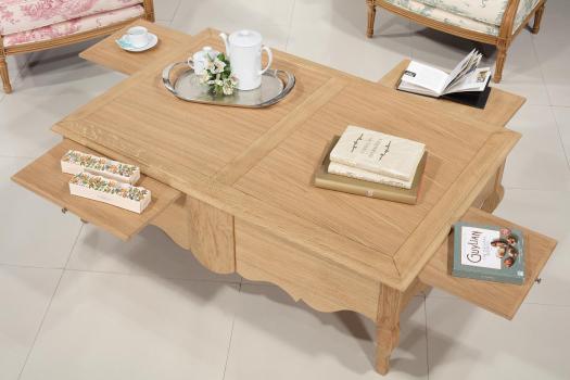 Table Basse rectangulaire Charles ralise en Chne de style Louis xv SEULEMENT 1 DISPONIBLE