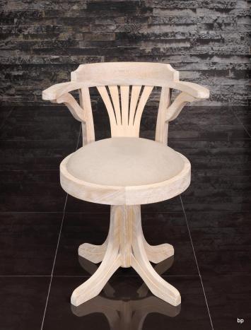 Fauteuil de Bureau Marc ralis en Chne Massif PIVOTANT Assise tissu d'ameublement