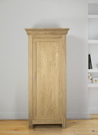Armoire ou Bonnetire 1 porte Emeric ralise en Chne Massif de style Campagne Finition Chne Bross Naturel