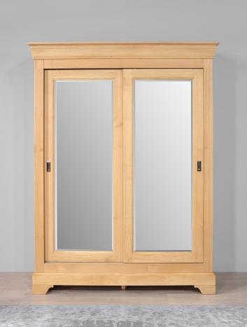 Armoire 2 portes Jean-Olivier ralise en Chne Massif de style Louis Philippe Portes coulissantes  Finition chne Bross SEULEMENT 1 DISPONIBLE