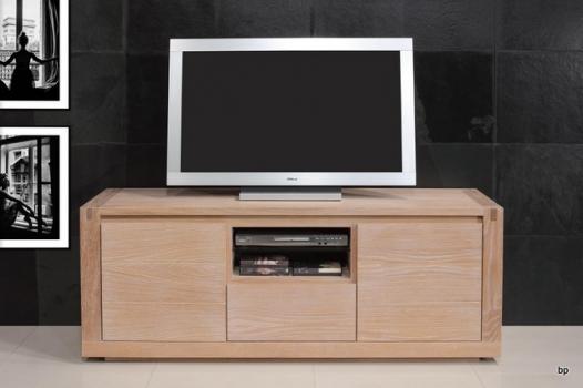 Meuble TV Mathis ralis en Chne de ligne contemporaine 160 de large 