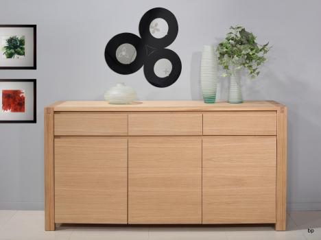 Buffet 3 portes Jean-Lin  ralis en Chne de Ligne contemporaine Finition chne Bross 