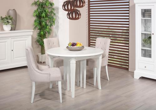 Table ronde   DIAMETRE 120 ralise en Chne massif de style Louis Philippe 10 allonges de 40 cm (24 personnes)