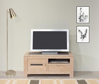 Meuble TV Adriana ralis en chne avec 1 porte et 1 tiroir Ligne Contemporaine 