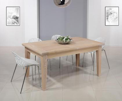 Table Rectangulaire Loc ralise en Chne Massif 160*100 + 2 allonges de 40 cm 