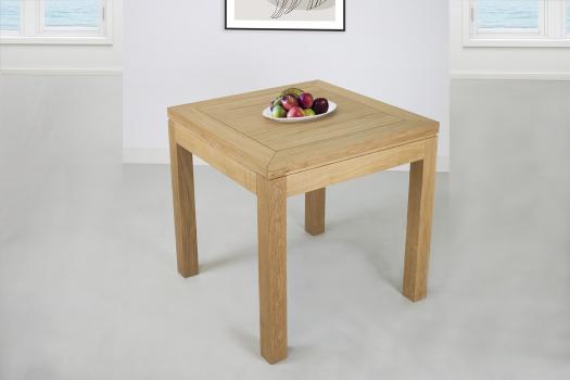 Table de repas 75x75 ralise en Chne massif de style Contemporain, plateau ouvert 150x75 SEULEMENT 1 DISPONIBLE