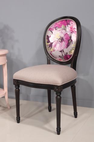 Chaise Simon ralise en Chne Massif de style Louis XVI Finition Chne Bross Noir 