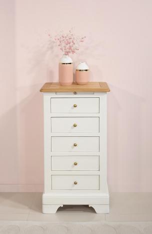 Chiffonnier 5 tiroirs Adam ralis en chne massif de style Louis Philippe 