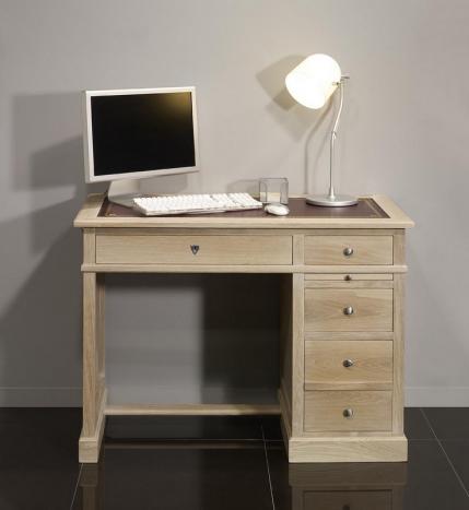 Petit bureau Luc ralis en chne de style Louis Philippe Finition Chne Bross 