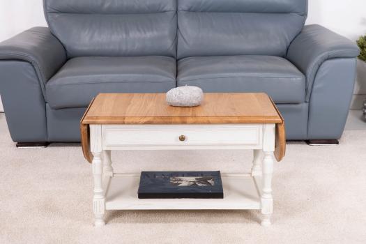 Table basse  volets Jean ralise en Chne massif de style Louis Philippe  SEULEMENT 1 DISPONIBLE
