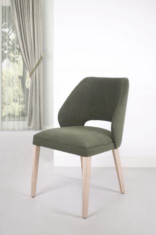 Chaise Nina, assise et dos capitonns, pieds en Chne Massif de ligne Contemporaine (il est possible de choisir le tissu)