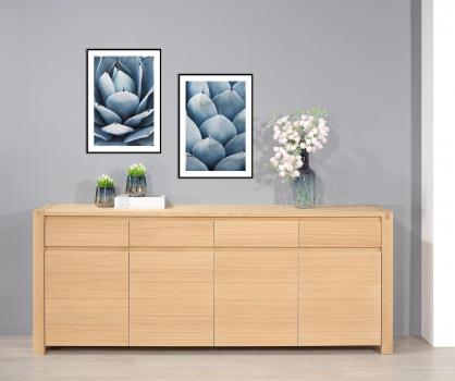 Buffet 4 portes Jean-Lin ralis en Chne de Ligne contemporaine Finition Chne Bross Naturel SEULEMENT 1 DISPONIBLE