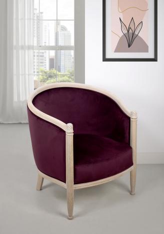 Fauteuil Cabriolet Mathieu ralis en Chne Massif de style Louis Philippe