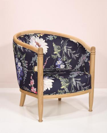 Fauteuil Cabriolet Mathieu ralis en Chne Massif de style Louis Philippe 