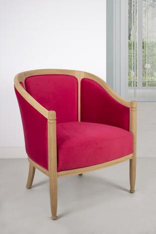 Fauteuil Cabriolet Mathieu ralis en Chne Massif de style Louis Philippe 
