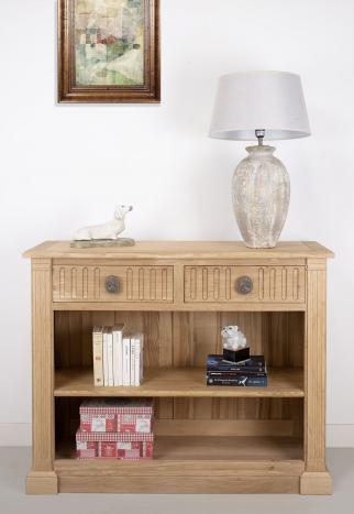 Meuble d'appoint Jacob ralis en Chne de style directoire Finition Chne Bross Naturel patin 