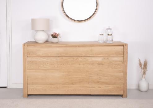 Buffet 3 portes Jean-Lin  ralis en Chne de Ligne contemporaine Finition chne Bross