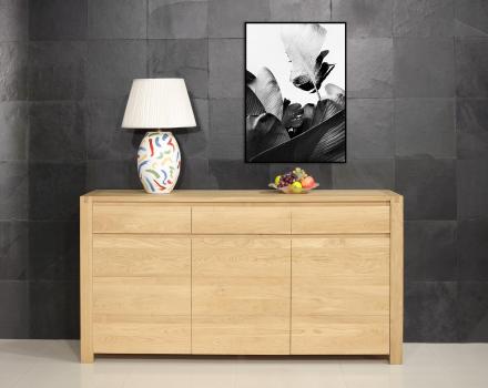 Buffet 3 portes Jean-Lin  ralis en Chne de Ligne contemporaine Finition chne Bross Naturel SEULEMENT 1 DISPONIBLE