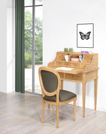 Bonheur du Jour Louis ralis en Chne de style Directoire Surface d'criture chne Finition Chne Bross