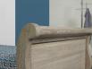 Lit bateau Mathis 90x200 ralis en chne Massif de style Louis Philippe Finition Chne Bross Blanchi