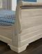 Lit bateau Mathis 90x200 ralis en chne Massif de style Louis Philippe Finition Chne Bross Blanchi