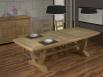 Table rectangulaire Monastre Gautier 220x110 + 2 allonges de 45 cm ralise en Chne de style Campagnard FINITION CHENE BROSSE NATUREL