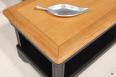 Table basse Eliot ralise en Chne de style Louis Philippe 1 tiroir de chaque cot Finition Chne Bross Noir Us pour le corps - Plateau et Intrieur chne dor, SEULEMENT DISPONIBLE